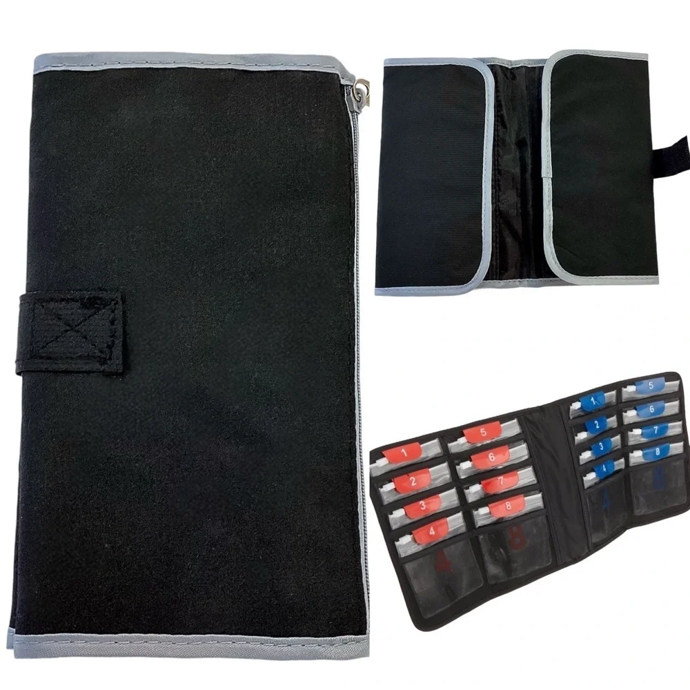 Lewis N Clark Black & Gray Deluxe Accessory / Pill Organizer AM/PM 16 Pouches